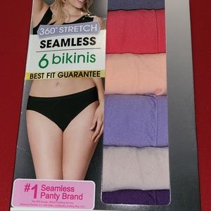 Women's 360 Stretch Seamless Bikini Panties, 6 Pack (New)